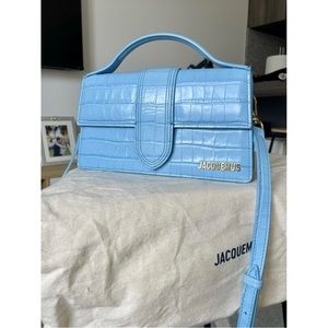 JACQUEMUS Le Grand Bambino in Croc Blue color - ALMOST NEW